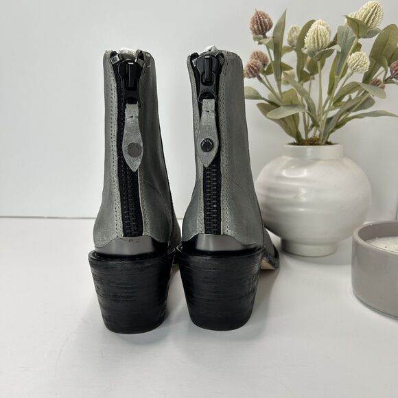 Rag & Bone Bristol Waxed Suede Ankle Boots Dark Gray Women's US 8/EU 38 - Picture 6 of 14